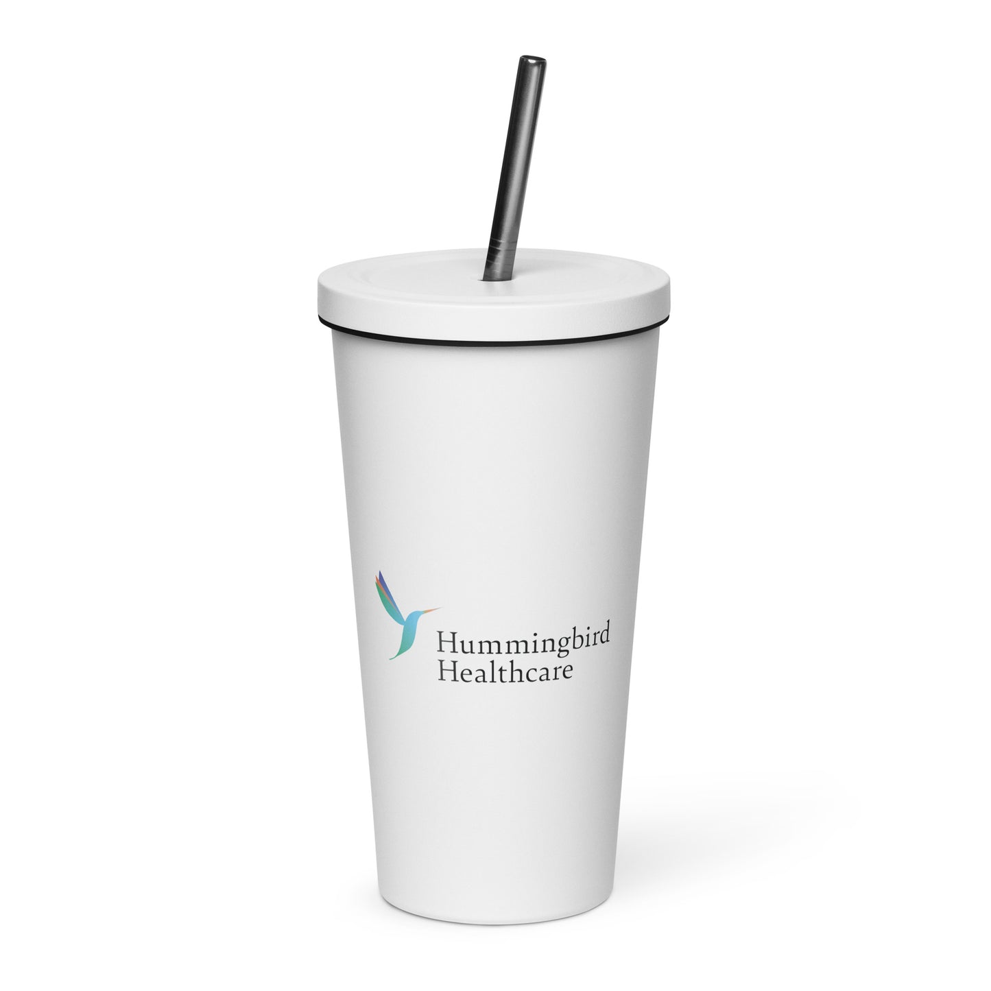 Insulated tumbler with a straw