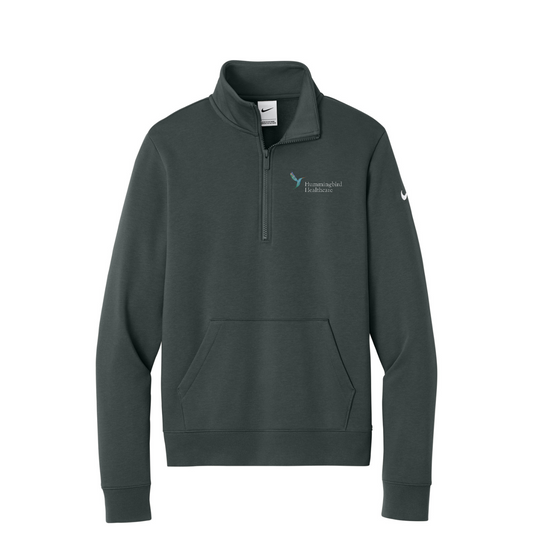 Nike Women's Club Fleece Sleeve Swoosh 1/2-Zip — Anthracite