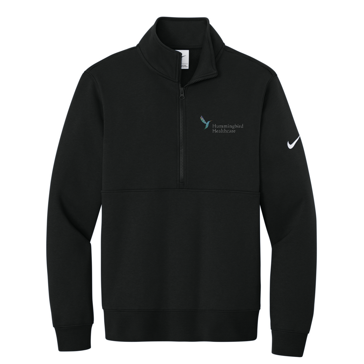 Nike Club Fleece Sleeve Swoosh 1/2-Zip — Black