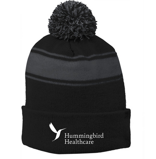 Sport-Tek® Stripe Pom Pom Beanie
