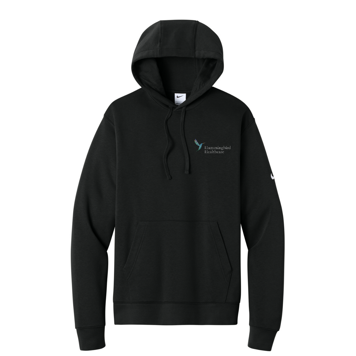 Nike Club Fleece Sleeve Swoosh Pullover Hoodie — Black