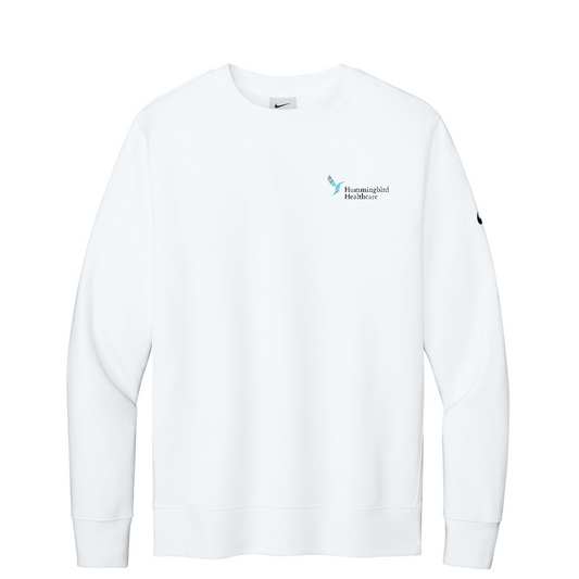 Nike Club Fleece Sleeve Swoosh Crew — White