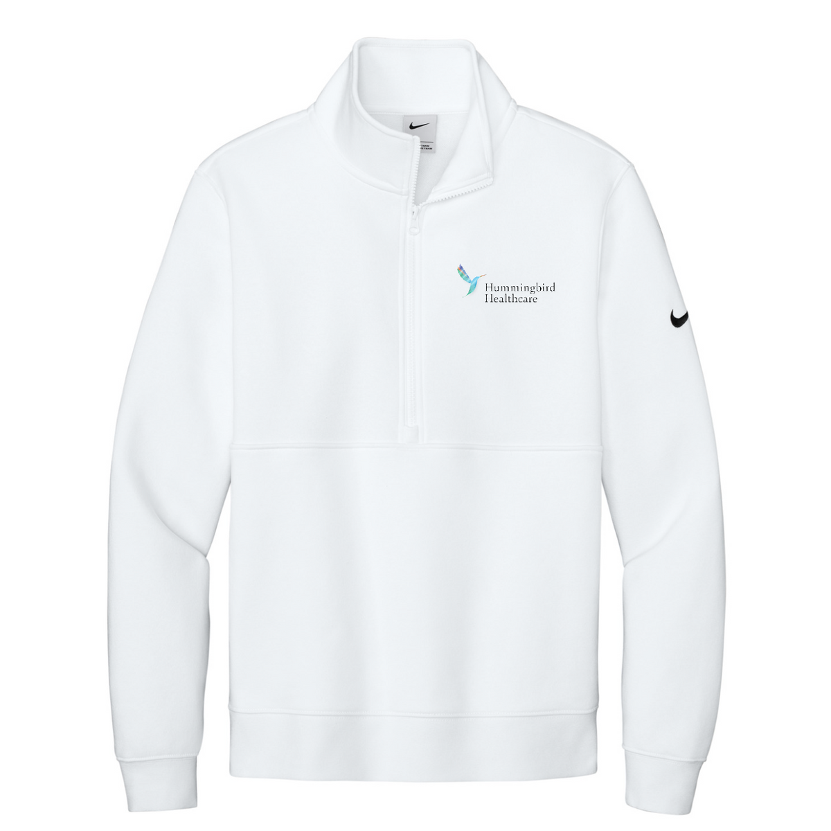 Nike Club Fleece Sleeve Swoosh 1/2-Zip — White