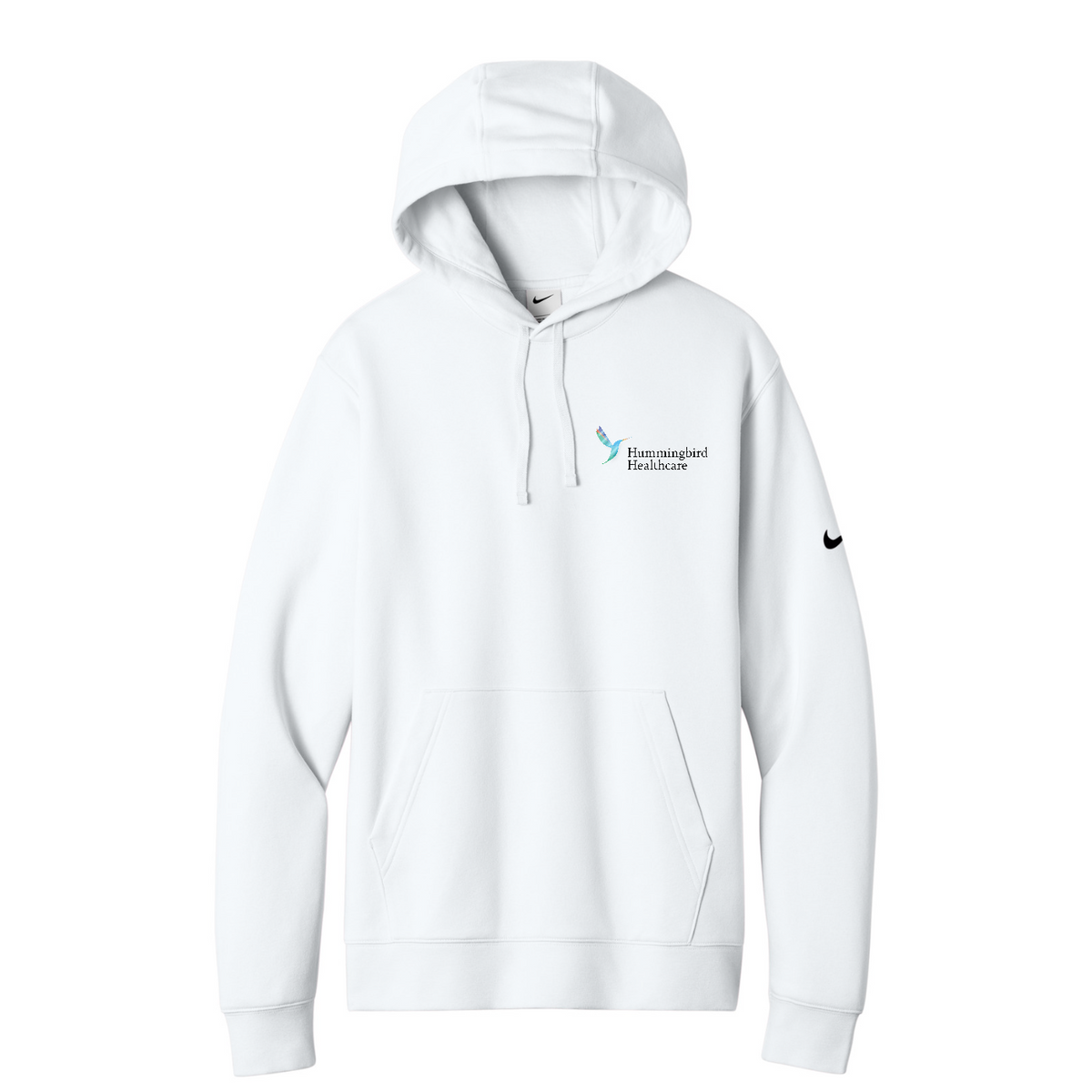 Nike Club Fleece Sleeve Swoosh Pullover Hoodie — White